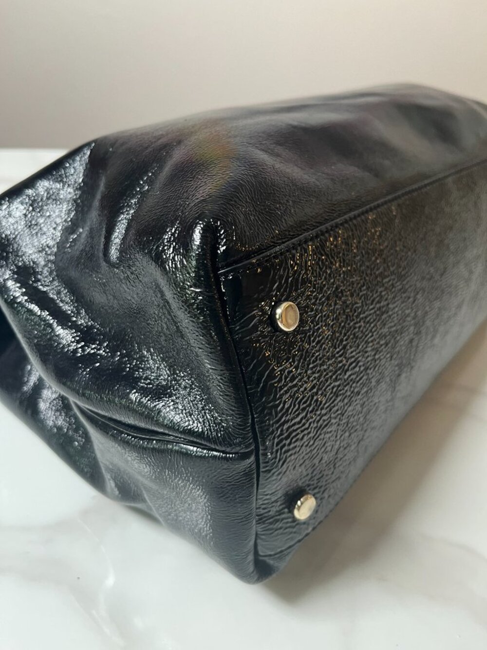 Kate Spade New York Black Patent Leather Deborah Lloyd Era Tote Chain Strap - Picture 8 of 14